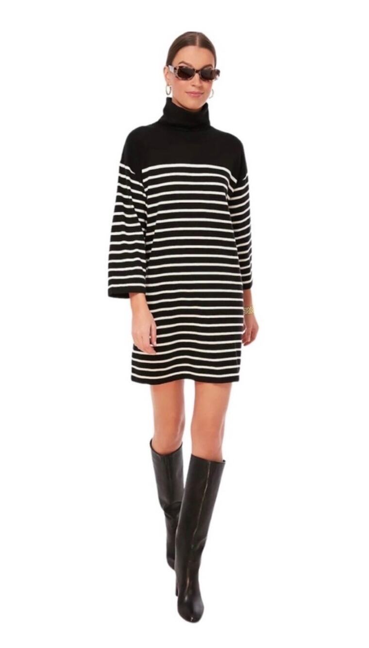POMANDER PLACE x TUCKERNUCK Striped Durand Dress Navy White Y19845T